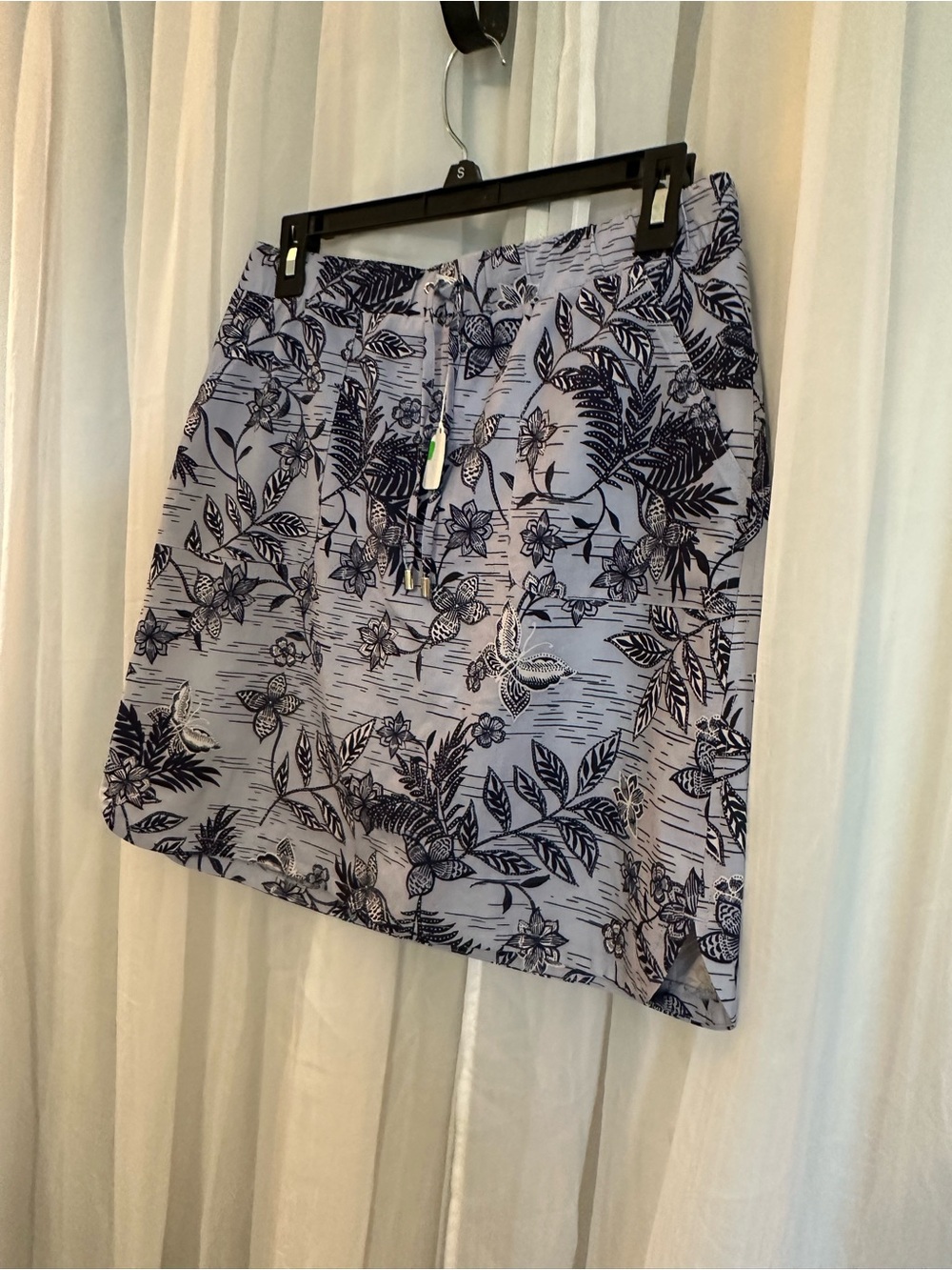 Chico’s Floral Print Blue Drawstring Women's Skort - Picture 6 of 7